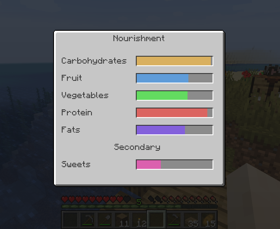 An image of the Nourish GUI.