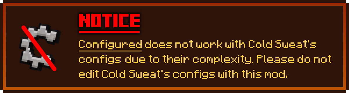 Please do not use Configured with this mod