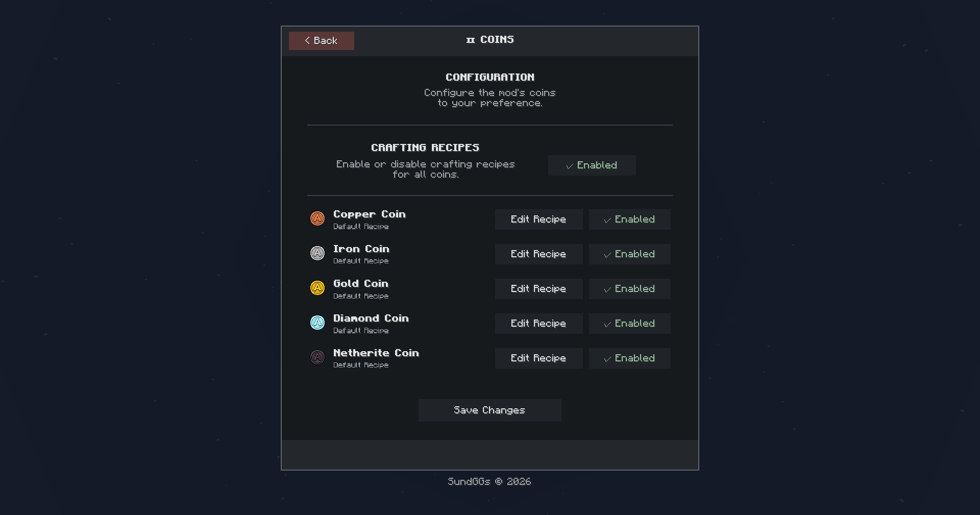 AVECOINS Coin Configuration Editor