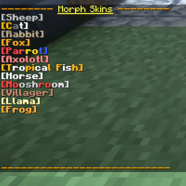 skins menu