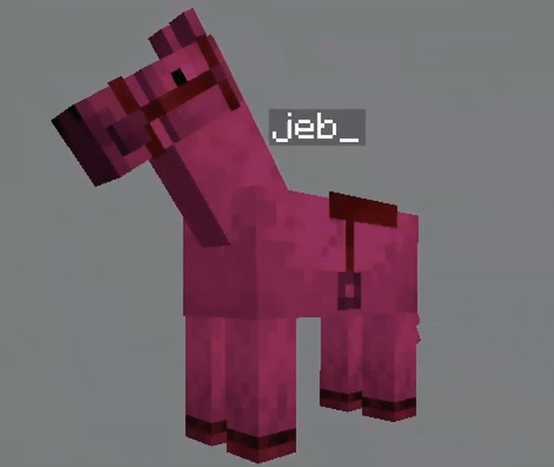 Jeb_ rainbow horse, like the sheep easter egg