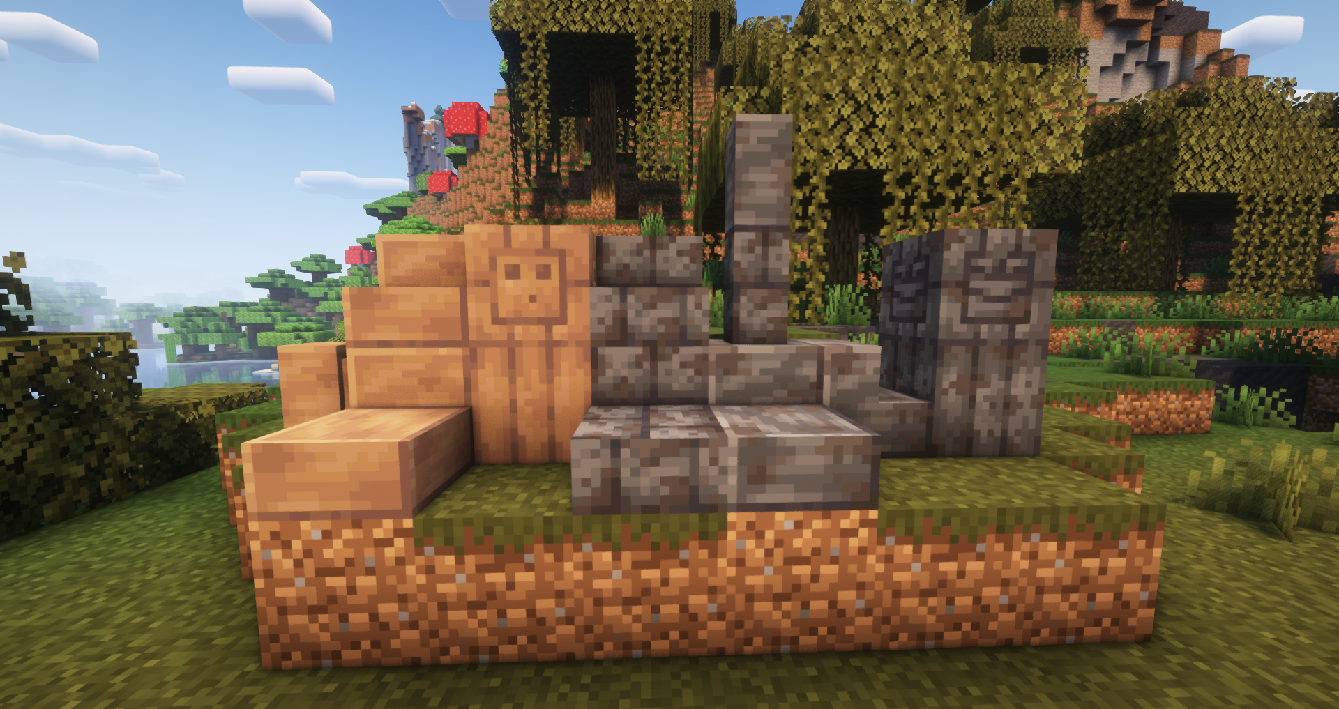 Mud blocks.