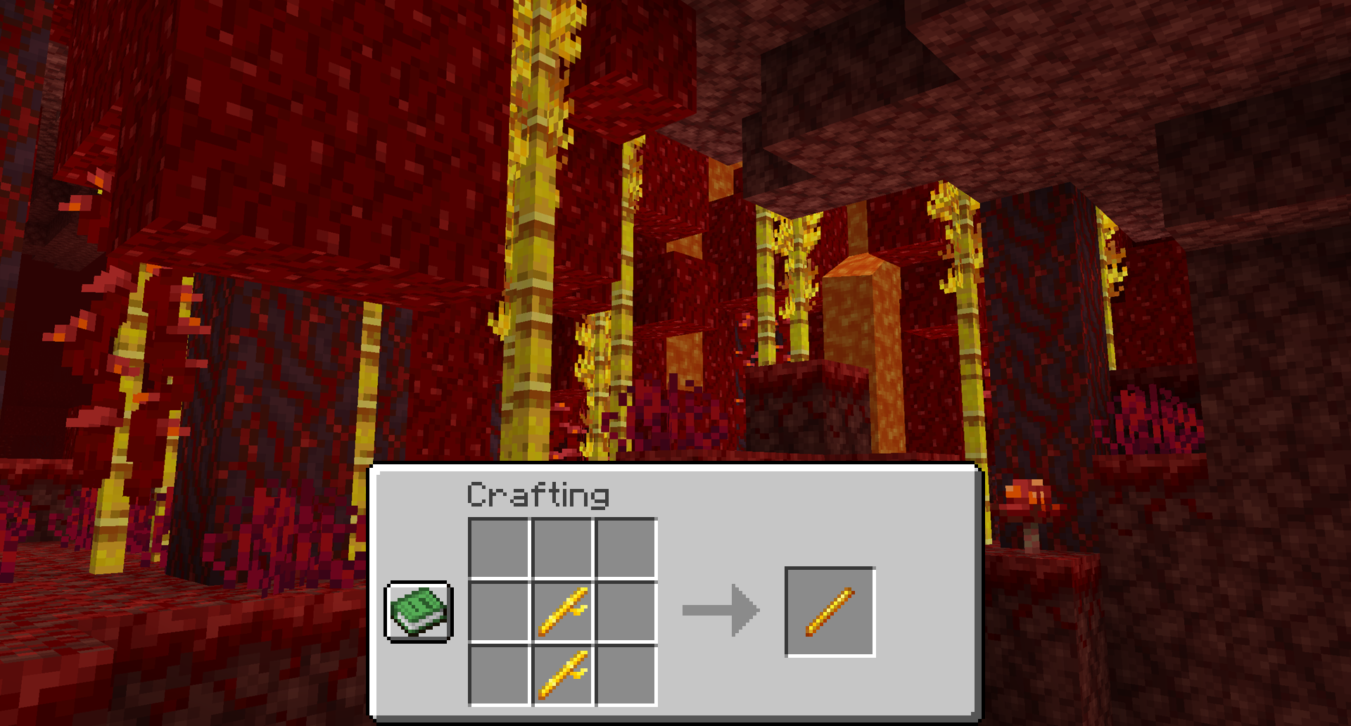 Blazing bamboo can be crafted into blaze rods