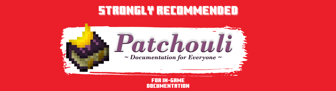 Recommend Patchouli - for in-game documentation.