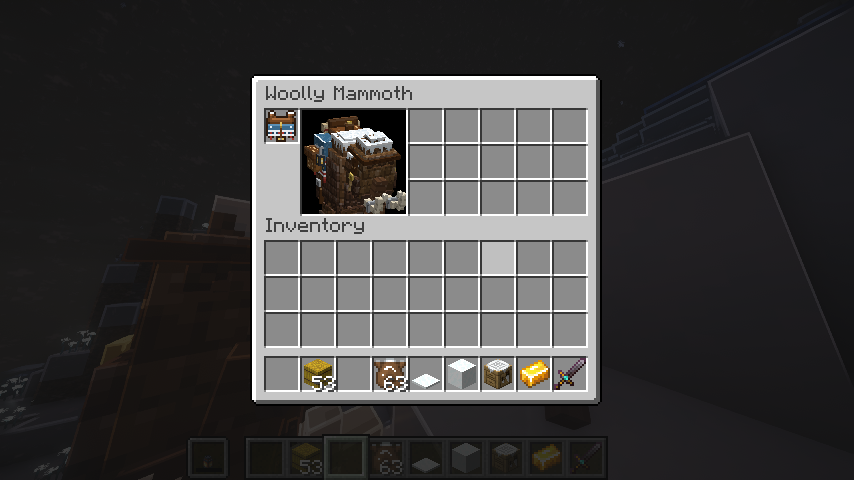 The mammoth's inventory: saddle slot and saddlebags
