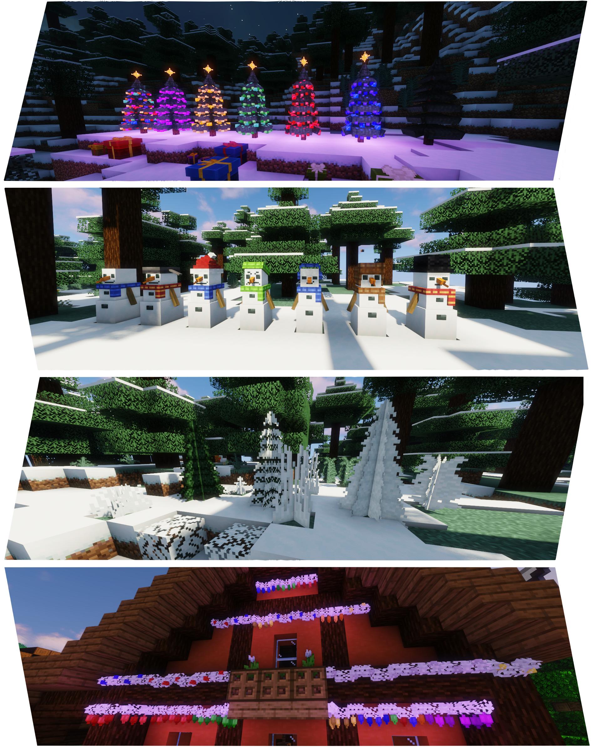 Showcase of several christmas decorations