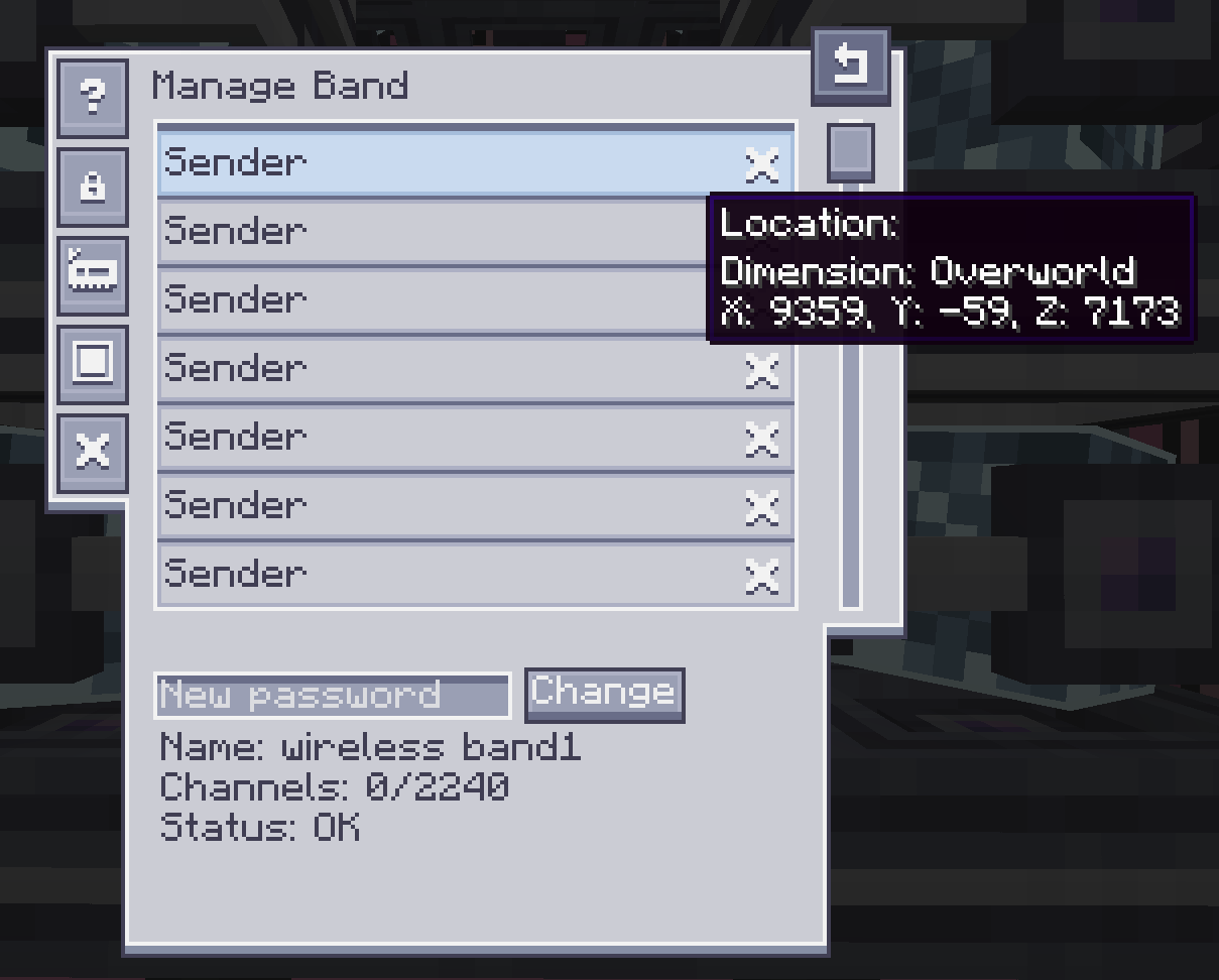Ender Broadcaster band management interface