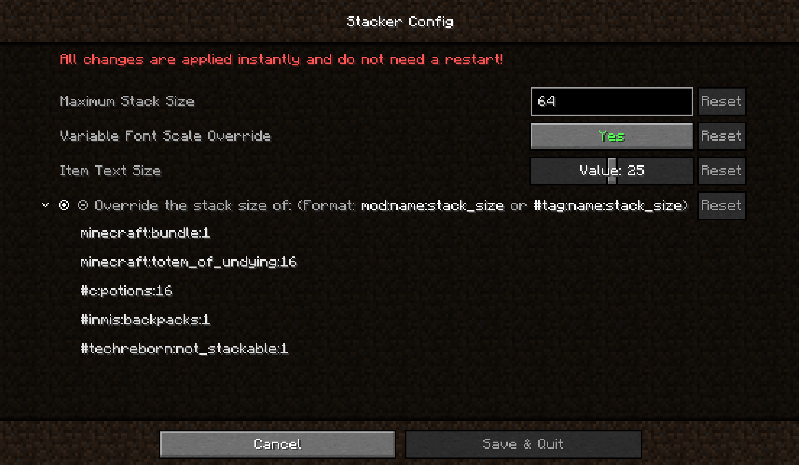 Stacker 3.0.0 Config