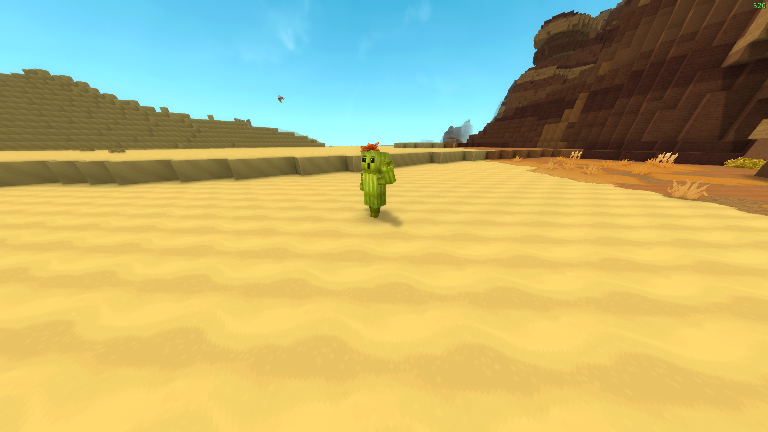 cactuar/cactee seen on in the desert with rocky background