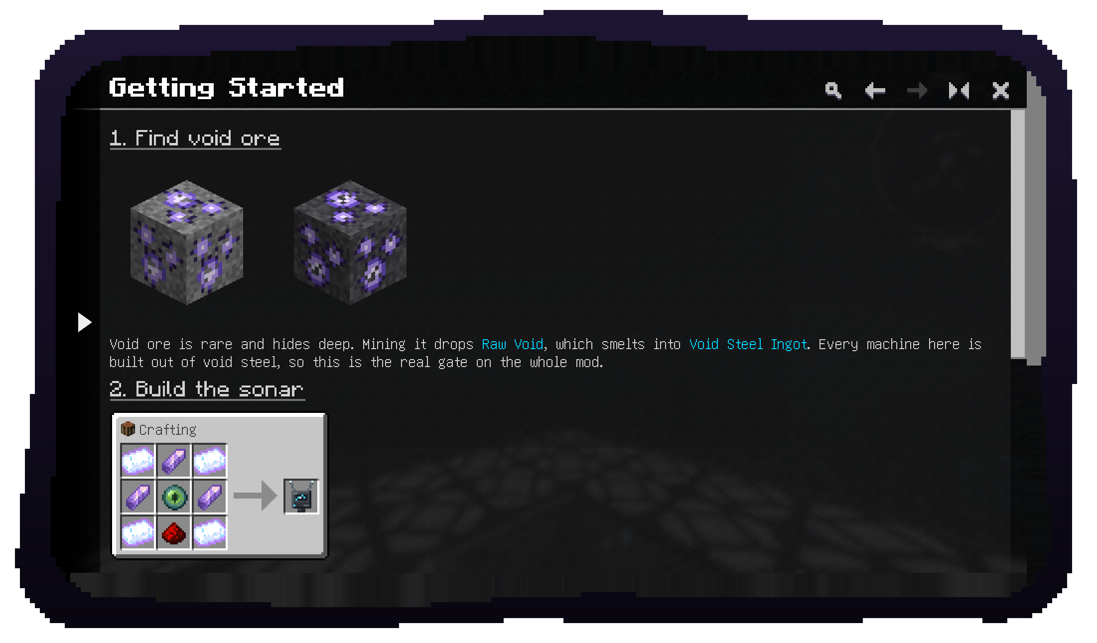 The in-game guide