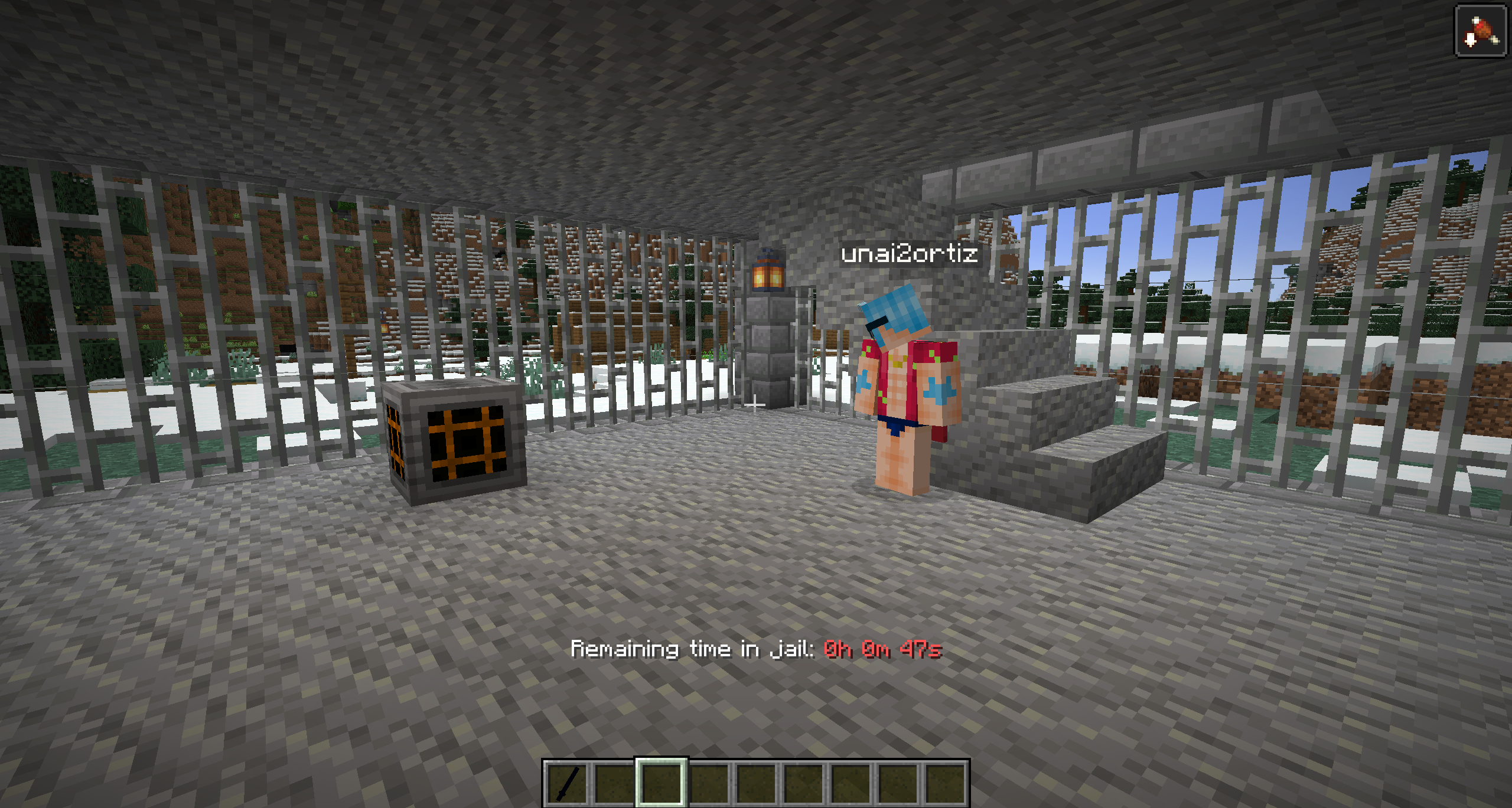 In jail