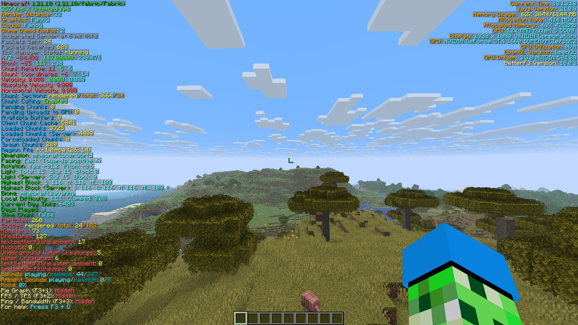Modpack, 11 Resource Pack, Fullscreen - 32 Chunk, Fancy