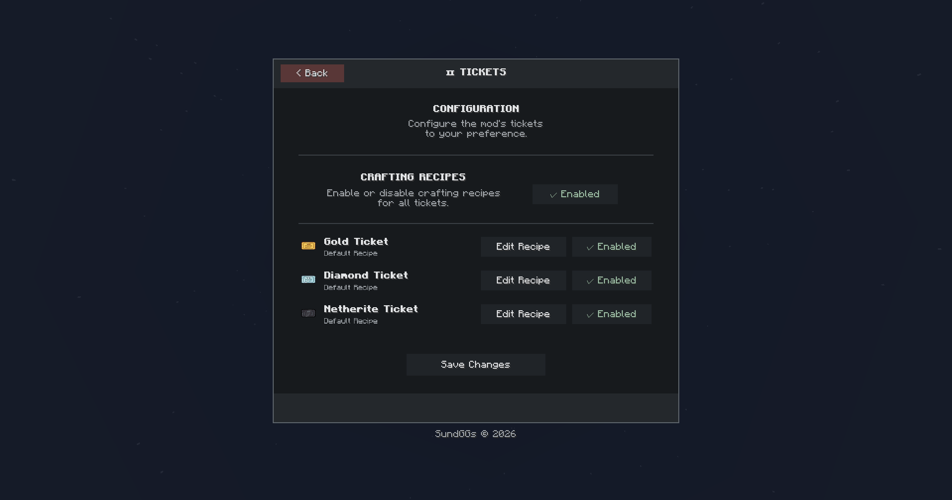 AVECOINS Ticket Configuration Editor