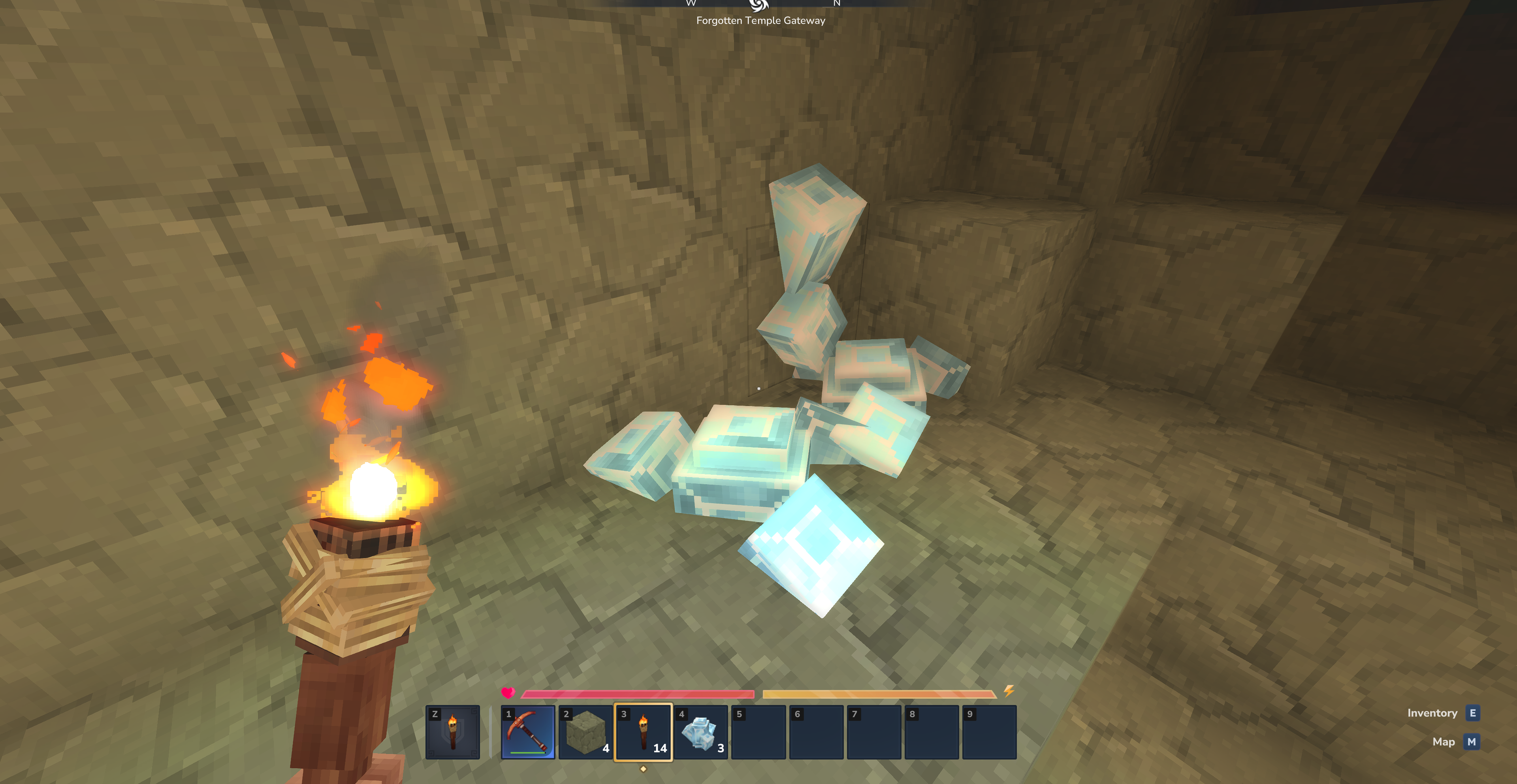 A naturally generated diamond ore vein