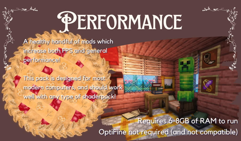 Optifine not required (and not compatible)