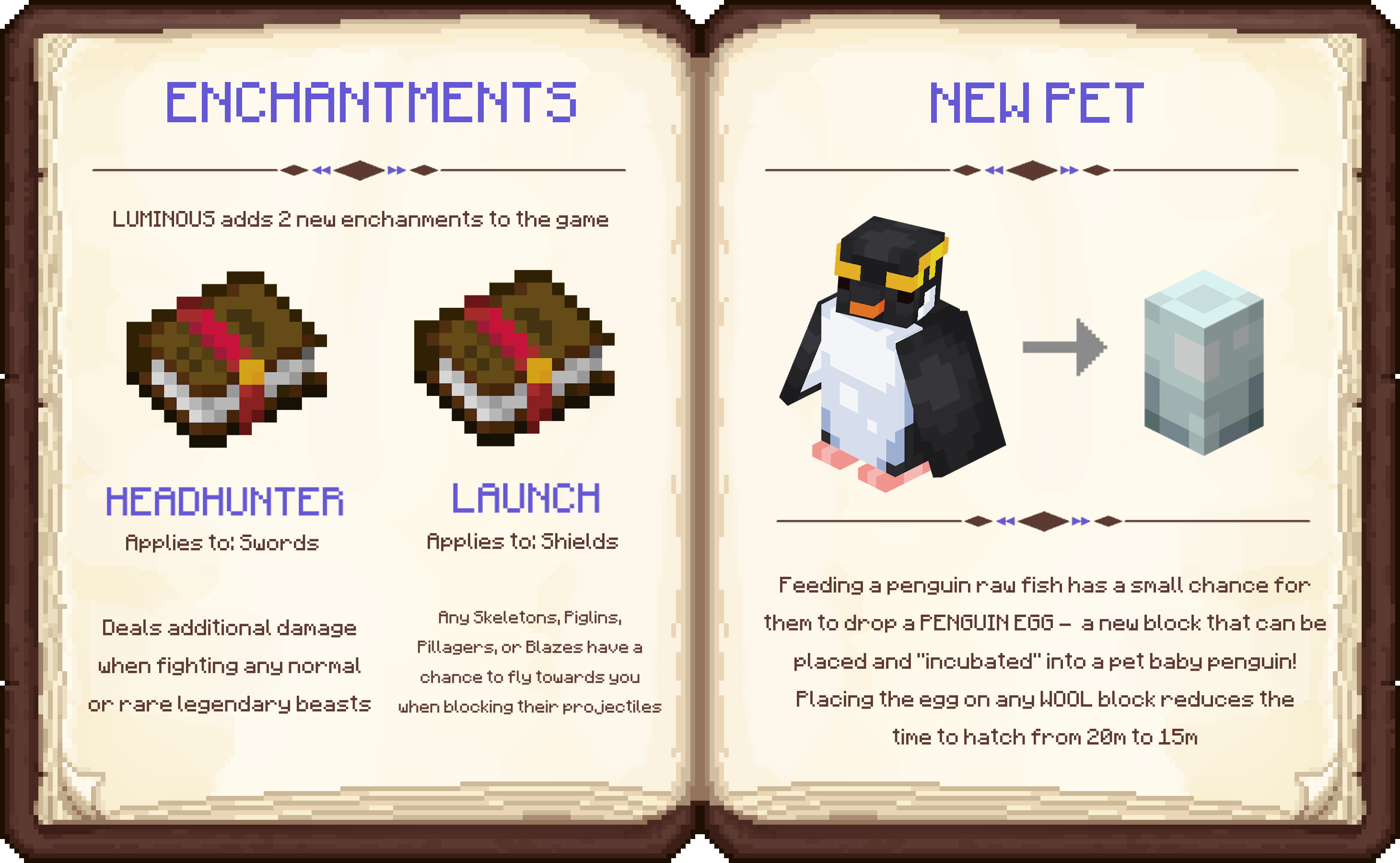  LEGENDARY BEASTS - these tougher, rarer monsters can be found rarely in select biomes around the world. Each will drop trophies, custom music discs, and, after each is slain once, they have a chance to drop a rare and legendary item!  UPDATE 1.48 - Various important bug fixes