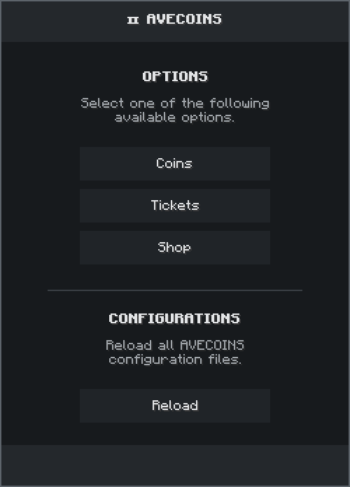 AVECOINS Main Configuration GUI