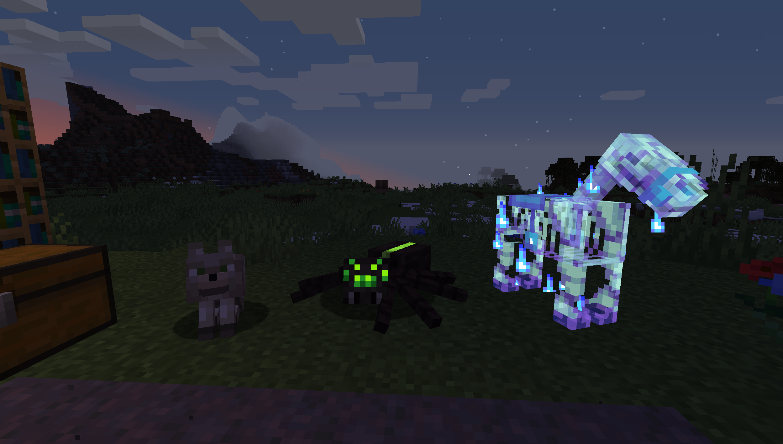 A wild wolf, tamed spider and spectral steed.