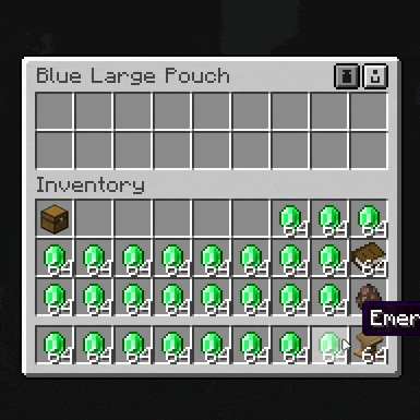 emeralds being automatically compacted by the pouch "auto compact" feature