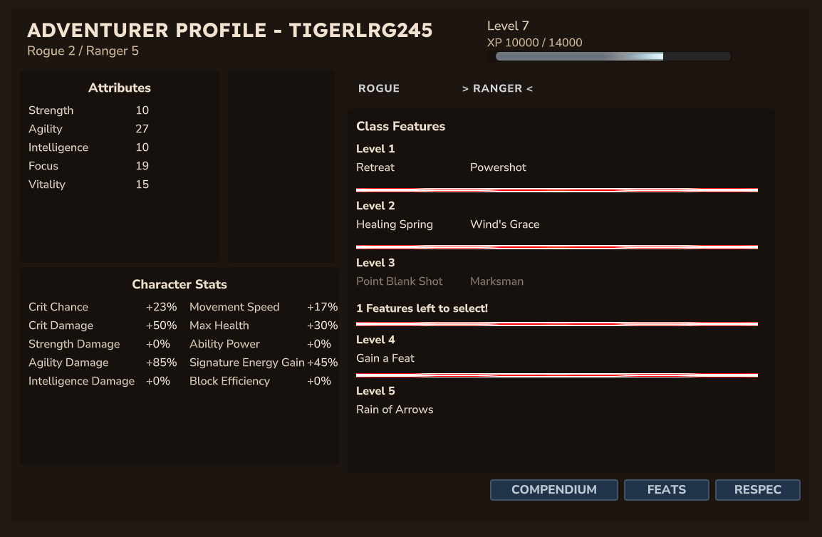 Adventurer profile