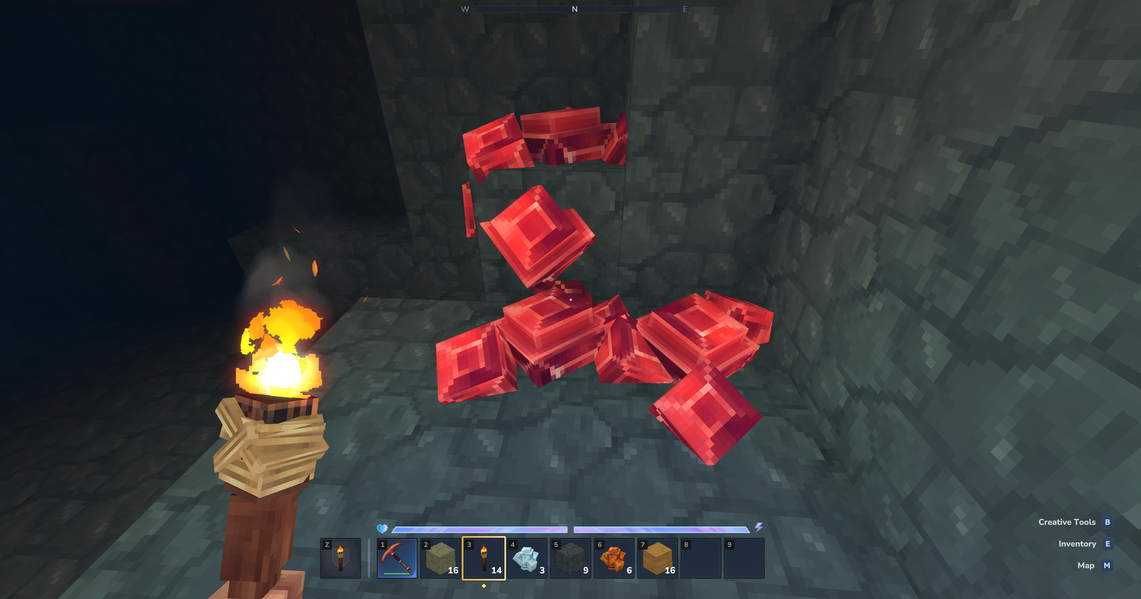 Naturally generated ruby vein