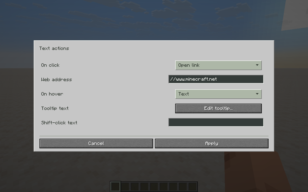 Text click and hover actions