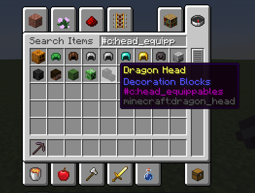 Screenshot of the c:head_equippables tag