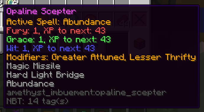 An example tooltip demonstrating modifiers in gold text