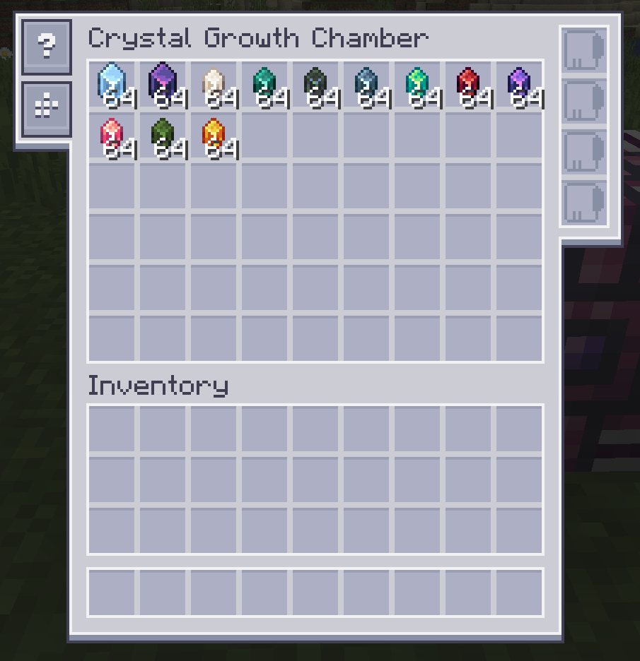 Crystal Growth Chamber interface showing parallel seed growth