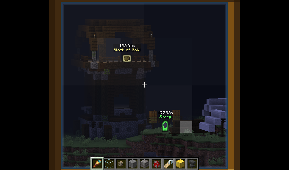 An image showing description text and distances for pings