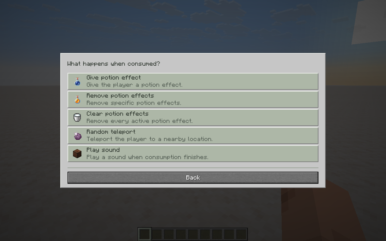Available consumption actions