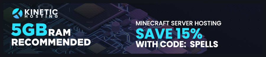 Minecraft Server Hosting on Kinetic Hosting: Save 15% with Code: SPELLS