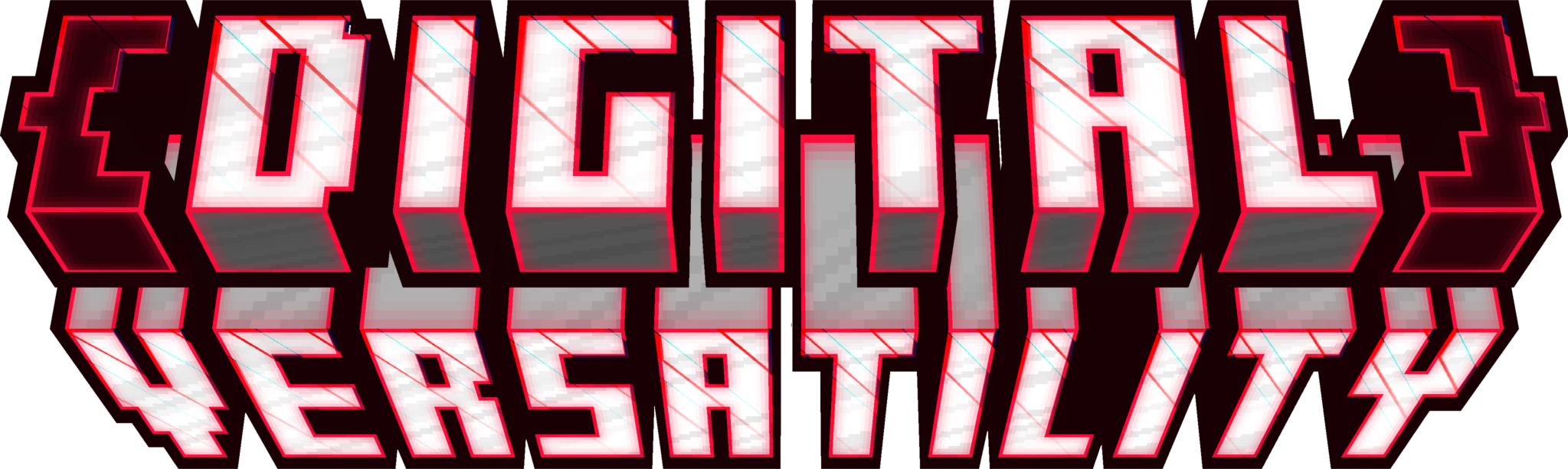 Digital Versatility, banner image stylized using the minecraft title font