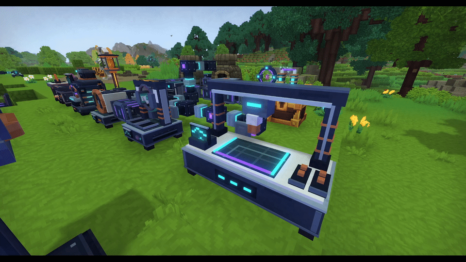 A powered Strange Matter laboratory with item transport