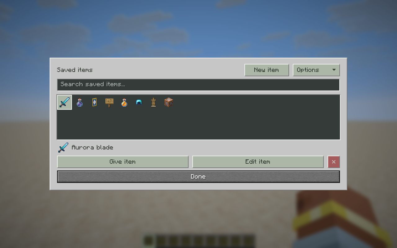 Saved items