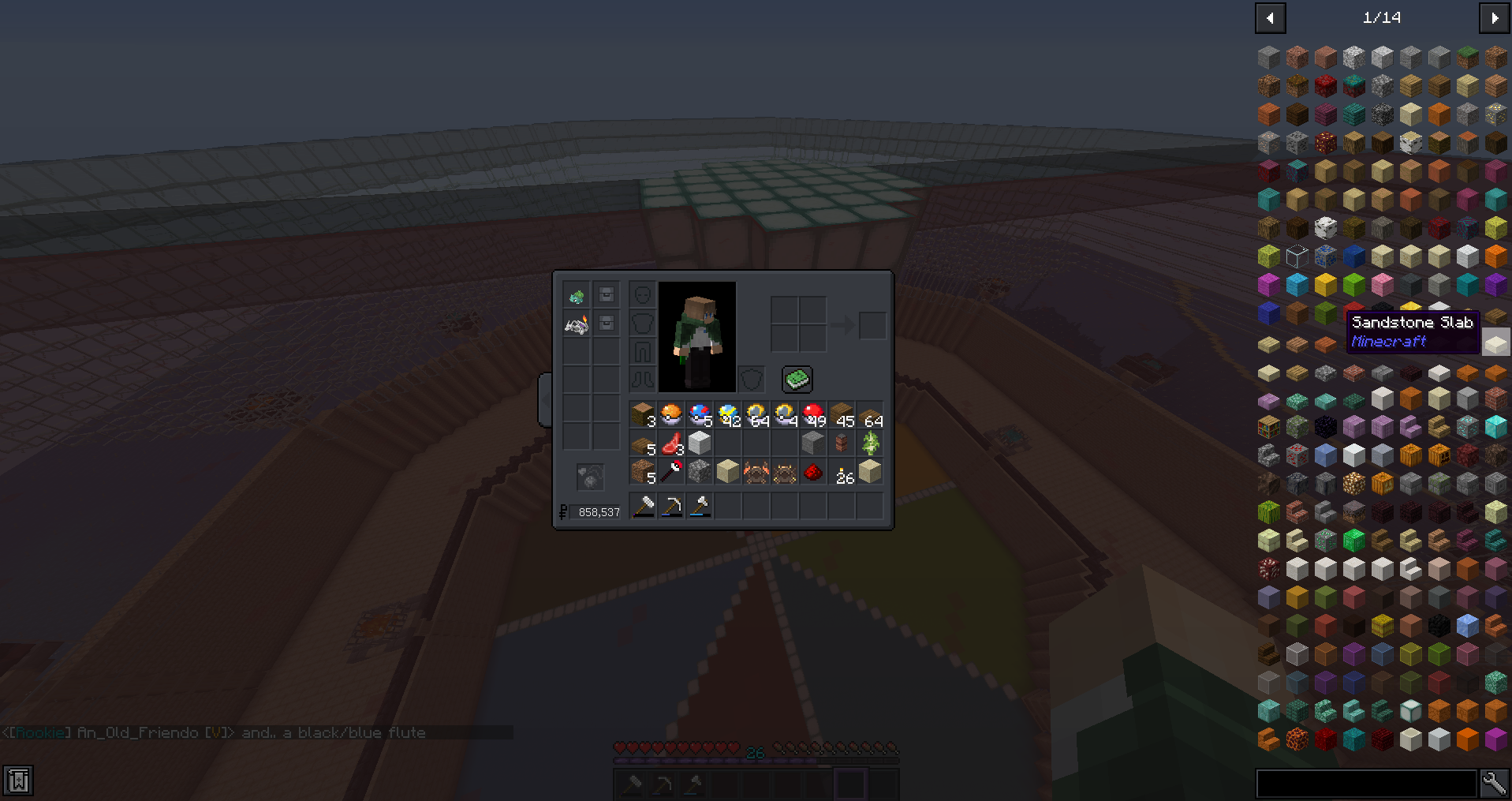 In-game view of Roanoke SMP Modpack