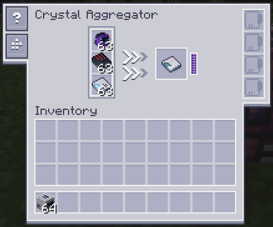 Crystal Aggregator GUI displaying recipe processing and scaling