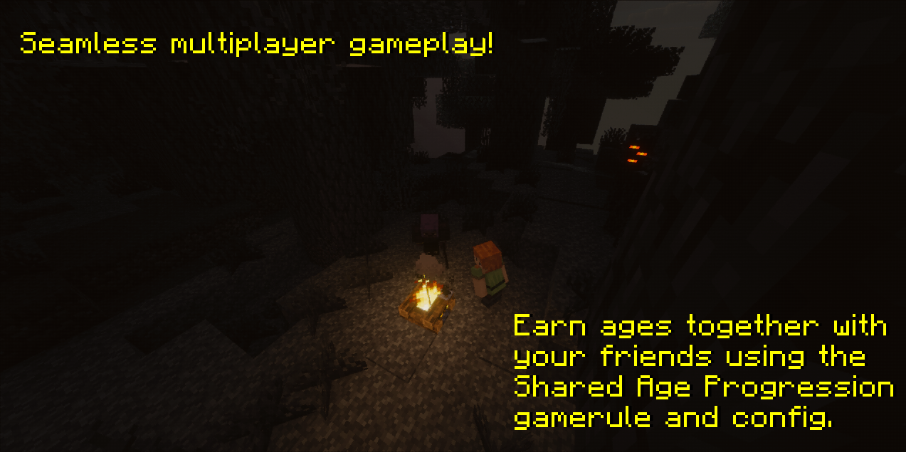 multiplayer support. players experiencing age progression together