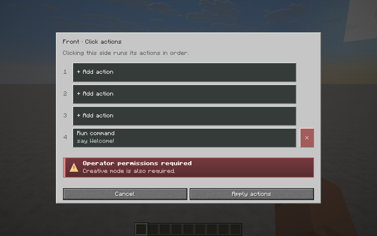Sign click actions