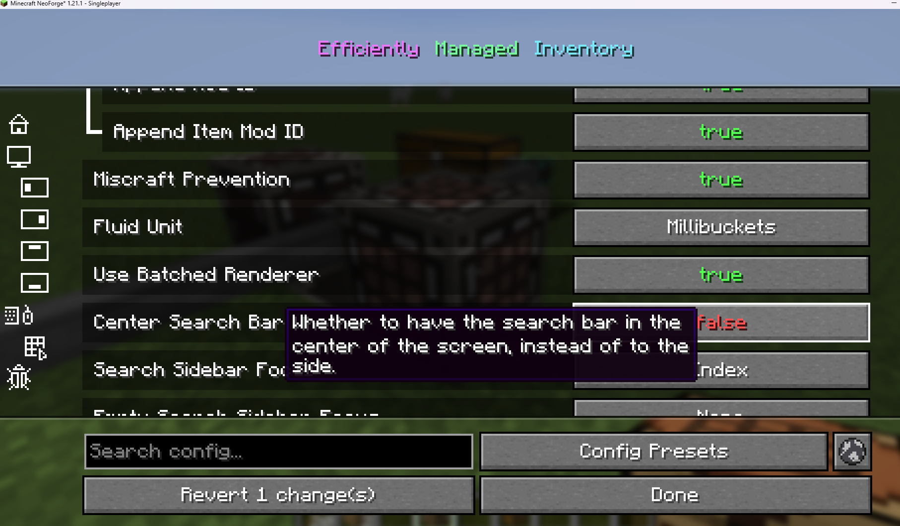 EMI neoforge set Center Search Bar false for simple storage network