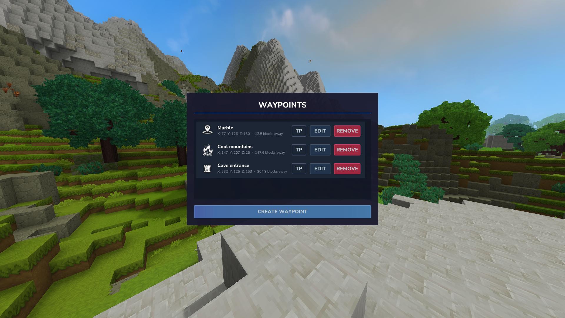Waypoints main view