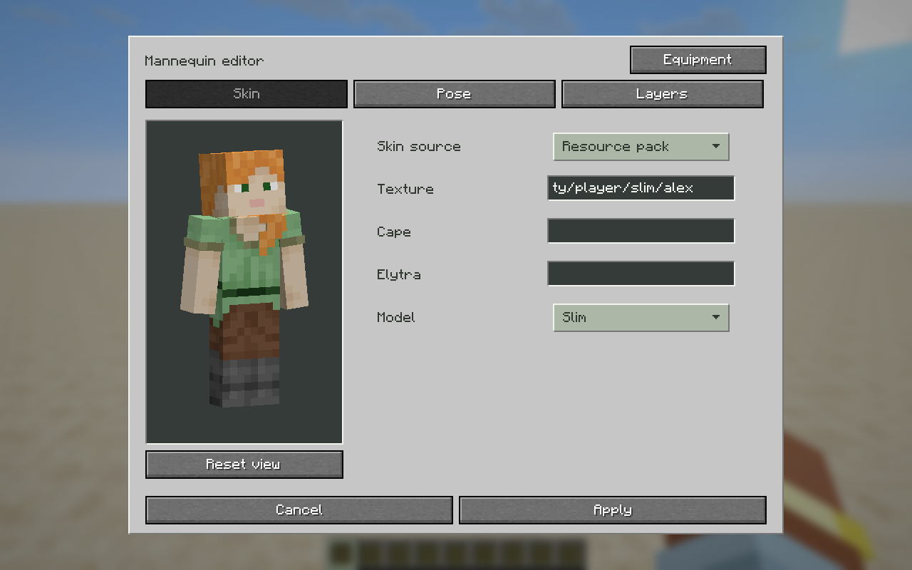 Mannequin customization