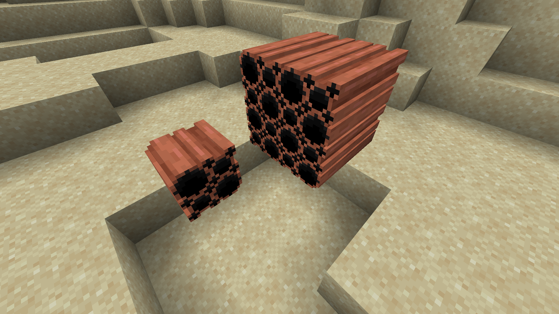 Block of copper pipes