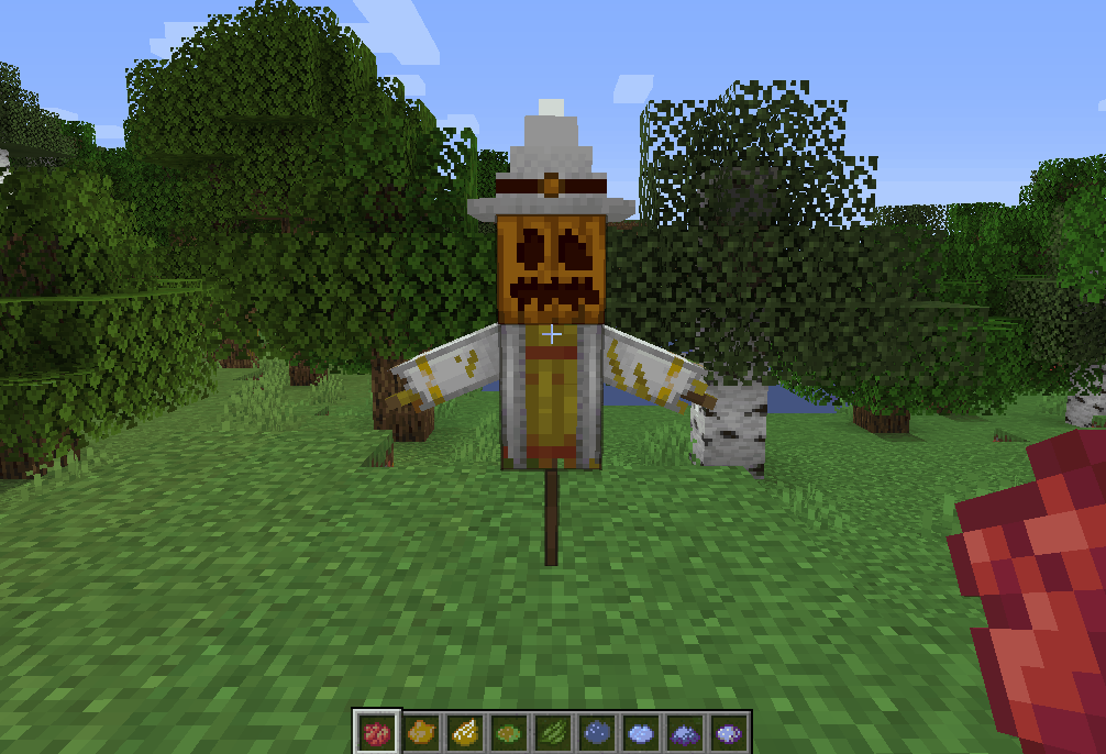 Coloring a scarecrow